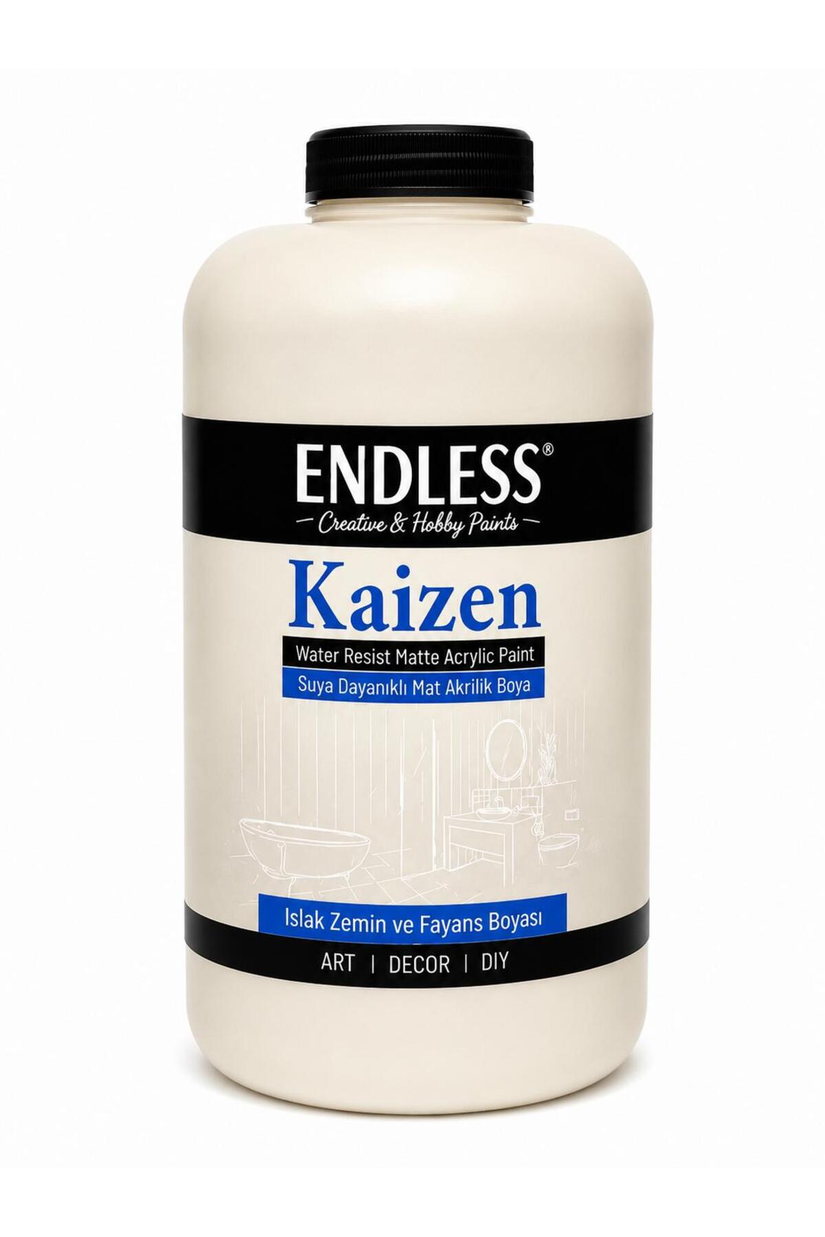 Kaizen Islak Zemin Ve Fayans Boyası Fil Dişi 2 Litre + Katalizör 80gr KZ-005