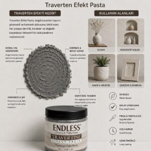 Traverten Efekt Pasta TP-06 Bazalt Gri 250ml