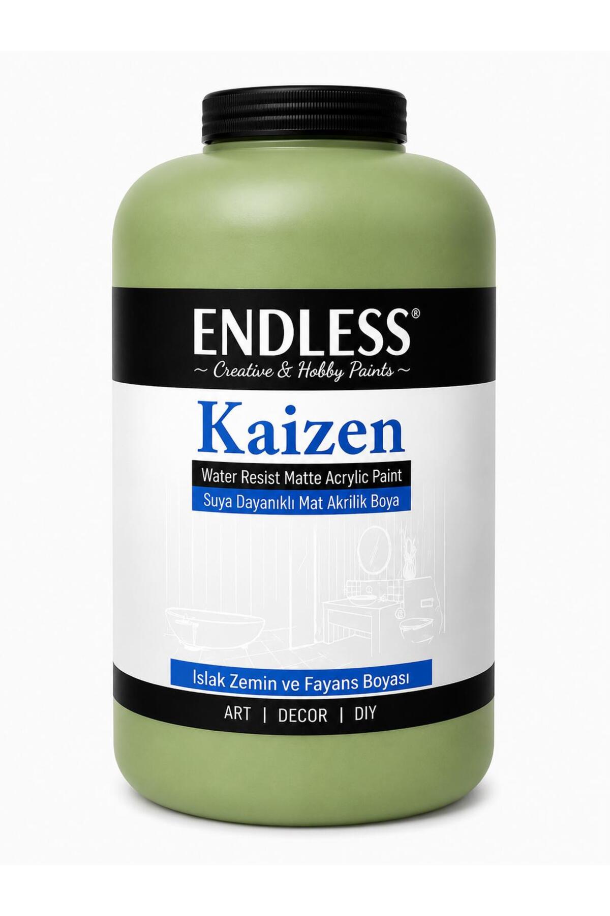 Kaizen Islak Zemin Ve Fayans Boyası Botanik Yeşil 2 Litre + Katalizör 80gr KZ-025