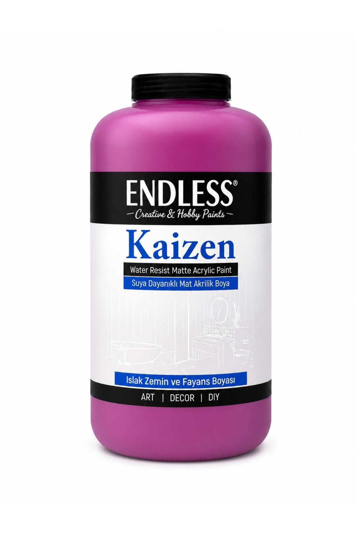 Kaizen Islak Zemin Ve Fayans Boyası Fuşya 2 Litre + Katalizör 80gr KZ-016